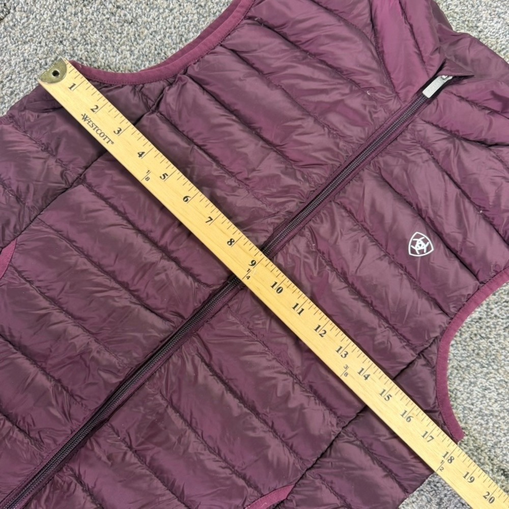 Ariat Ideal Down Vest Womens Medium Purple Puffer Packable Equestrian Zip Up - Picture 10 of 12